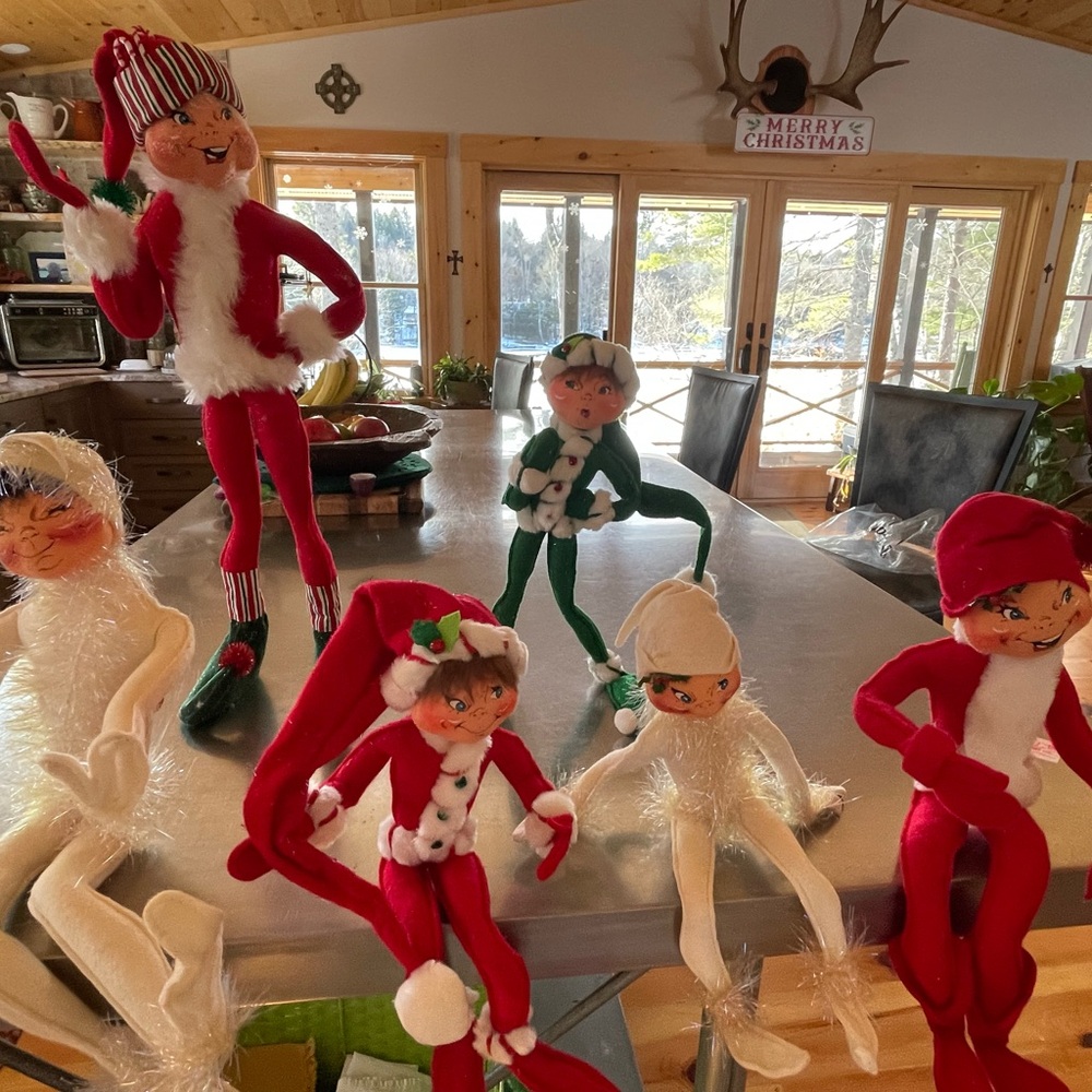 SIX Annalee Festive Elf Collection in Red, Green, and White